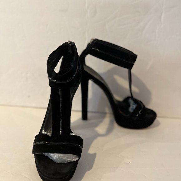 $895 GUCCI T-STRAP SUEDE PLATFORM ANKLE STRAP SANDAL HIGH HEELS SZ 36.5 IT / 6.5 - Picture 3 of 9